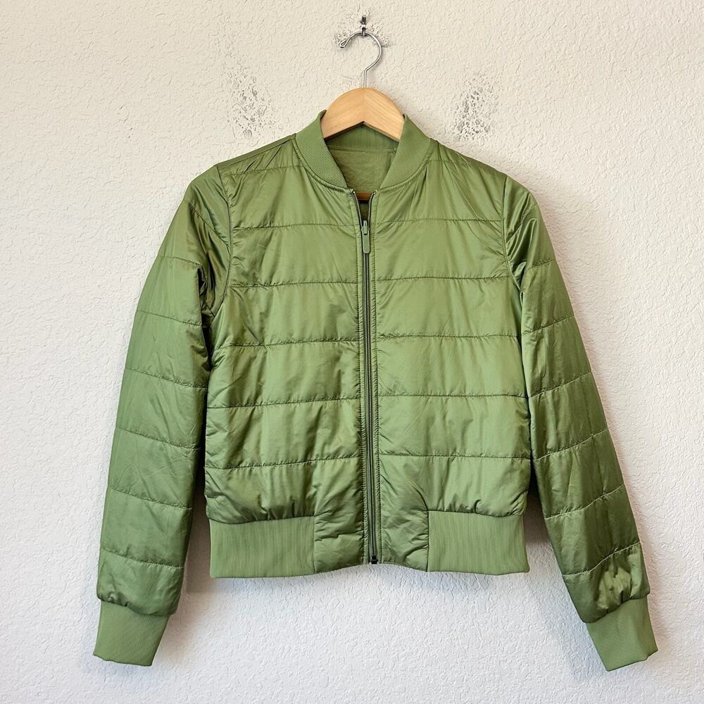 LULULEMON Non-Stop Bomber Jacket Green Foliage Insulated Reversible - Picture 2 of 16